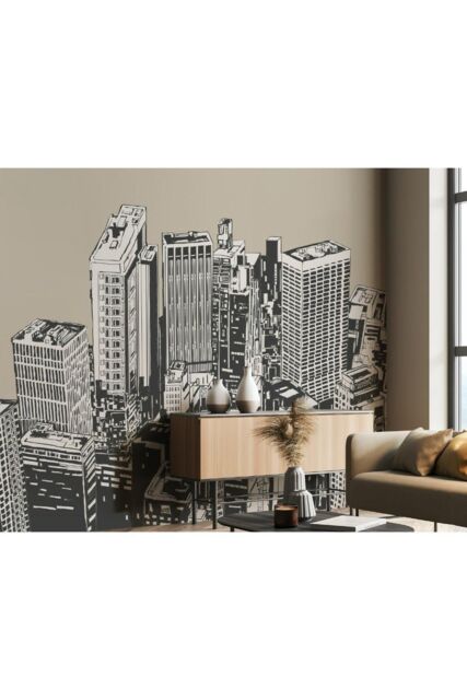 Origin Murals Urban City Skyscrapers Matt Smooth Paste the Wall Mural in Natural - Size: W350 cm x H280 cm - image 1