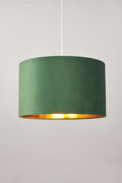 BHS Lighting Large Velvet Easy Fit Light Shade in Green - image 1
