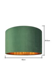 BHS Lighting Large Velvet Easy Fit Light Shade in Green - thumbnail 5