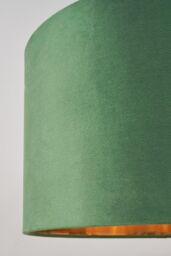 BHS Lighting Large Velvet Easy Fit Light Shade in Green - thumbnail 3