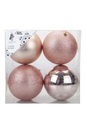 VFM e-Store Christmas Baubles Pack of 3- 12cm in Pink