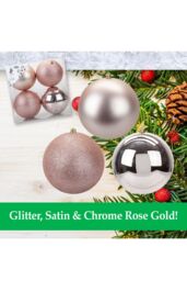VFM e-Store Christmas Baubles Pack of 3- 12cm in Pink - thumbnail 2