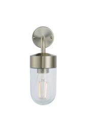 Netlighting North 1 Light Outdoor Wall Light Brushed Stainless Steel & Clear Glass IP44 E27 in Grey - thumbnail 6