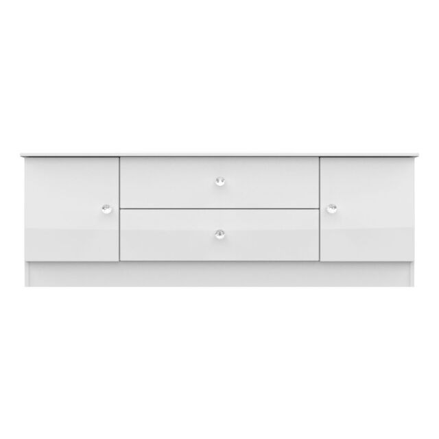 Ready Assembled 2 U Broadway 2 Door 2 Drawer Superwide TV Unit (Ready Assembled) in White - image 1