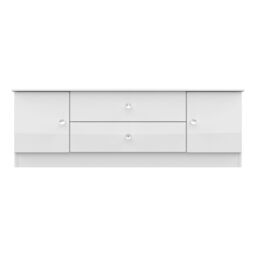 Ready Assembled 2 U Broadway 2 Door 2 Drawer Superwide TV Unit (Ready Assembled) in White - thumbnail 1