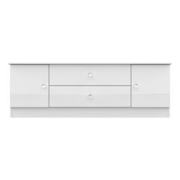 Ready Assembled 2 U Broadway 2 Door 2 Drawer Superwide TV Unit (Ready Assembled) in White - thumbnail 2