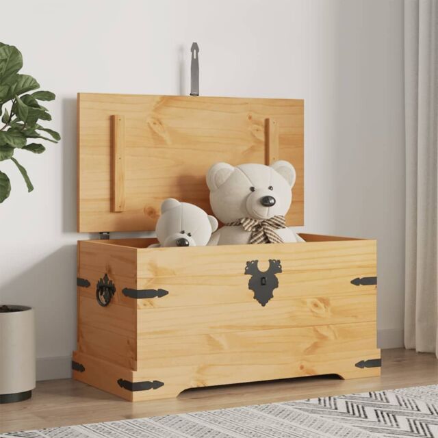 Berkfield Home Storage Chest Mexican Pine Corona Range 91x49.5x47 cm in Brown - image 1