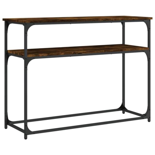 Berkfield Home Console Table Smoked Oak 100x35.5x75 cm Engineered Wood in Brown - image 1