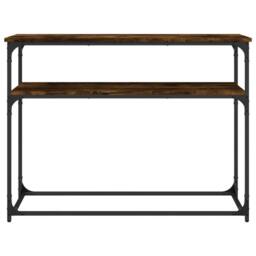 Berkfield Home Console Table Smoked Oak 100x35.5x75 cm Engineered Wood in Brown - thumbnail 4