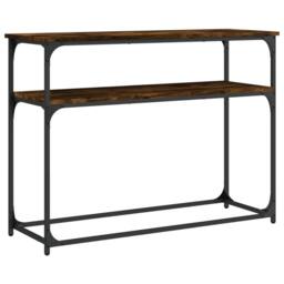 Berkfield Home Console Table Smoked Oak 100x35.5x75 cm Engineered Wood in Brown - thumbnail 1