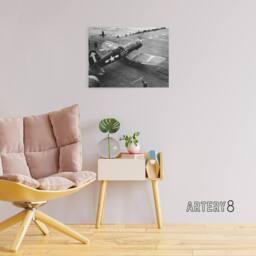 "Artery8 War WWII USA F4u 1d Corsair Aircraft Canvas Wall Art Print in Grey - Size: W18"" x H24""" - thumbnail 3