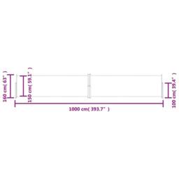Berkfield Home Retractable Side Awning Cream 160x1000 cm - thumbnail 8