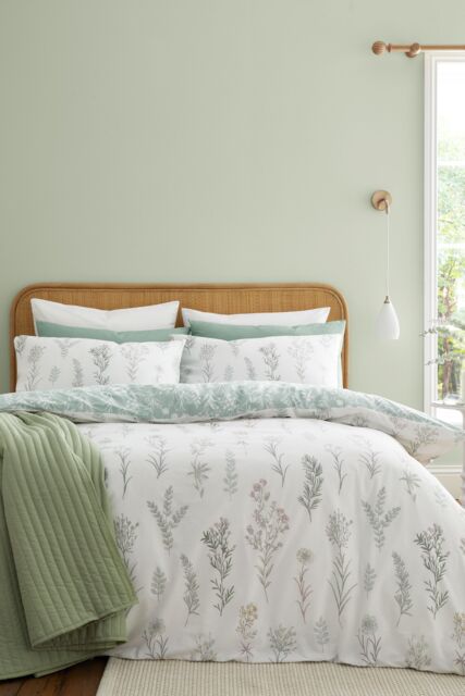 Bianca 'Wild Flowers' 200TC Cotton Duvet Cover Set in Green - Size: King - image 1