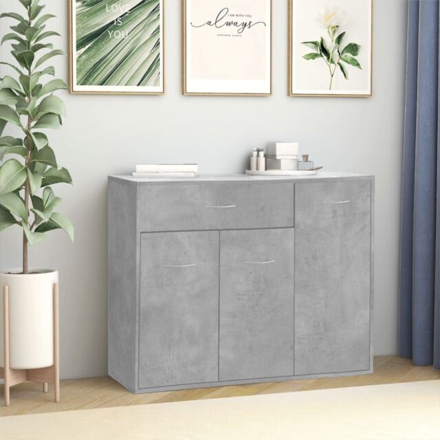 Berkfield Home Sideboard Concrete Grey 88x30x70 cm Engineered Wood - Size: 88 x 30 x 70 cm - image 1