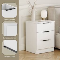 HD Designs Trega 4Pc Bedroom Set(3Dr Bedsidex2, 4Dr Chest, Wardrobe) in White - thumbnail 5