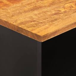 Berkfield Home TV Cabinet Brown & Black 100x33.5x46 cm Solid Wood Mango - thumbnail 8