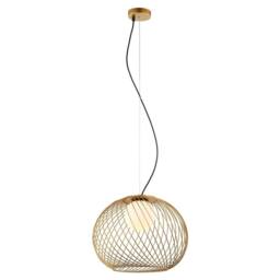 Netlighting Modern Hanging Pendant Golden 1 Light with White Shade E27 in Gold - thumbnail 2