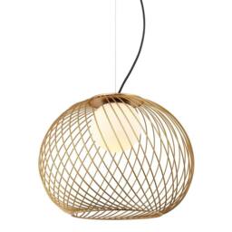 Netlighting Modern Hanging Pendant Golden 1 Light with White Shade E27 in Gold - thumbnail 1