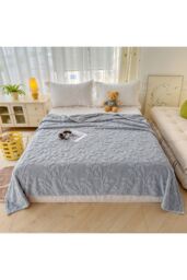 Living and Home Soft Warm Plush Fuzzy Throw Blanket in Grey - Size: Small - thumbnail 2