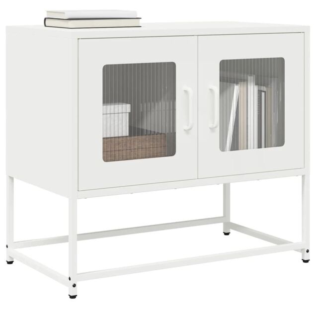 Berkfield Home TV Cabinet White 68x39x60.5 cm Cold-rolled Steel - image 1