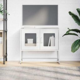 Berkfield Home TV Cabinet White 68x39x60.5 cm Cold-rolled Steel - thumbnail 4