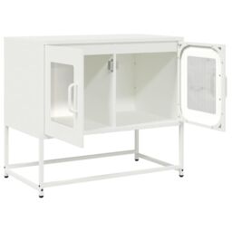 Berkfield Home TV Cabinet White 68x39x60.5 cm Cold-rolled Steel - thumbnail 5