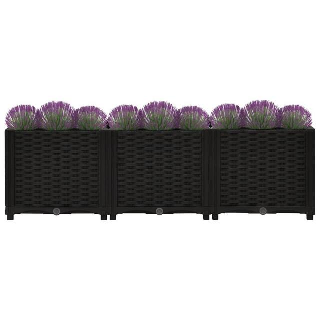 Berkfield Home Raised Bed 120x40x38 cm Polypropylene in Black - Size: 120 x 40 x 38 cm - image 1