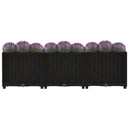 Berkfield Home Raised Bed 120x40x38 cm Polypropylene in Black - Size: 120 x 40 x 38 cm