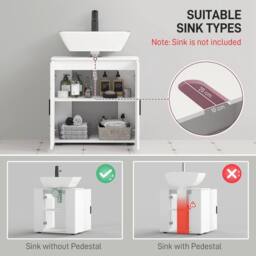 Wyld Haus Badosu Luni Under Sink Bathroom Cabinet 600 x 300 x 600 mm White - thumbnail 5