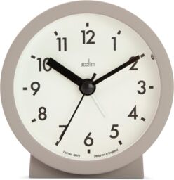 Acctim Gaby Small Analogue Contemporary Beside Alarm Clock in Taupe - thumbnail 2