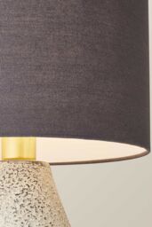 ValueLights Colin Grey Drum Shade Grey Speckled Hand Finished Ceramic Stoneware Table Lamp in Natural - thumbnail 4