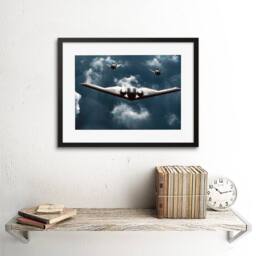 "Artery8 Military Airplane B-2 Spirit Bomber F-117 Nighthawk Stealth Framed Art in Blue - Size: W12"" x H16""" - thumbnail 2