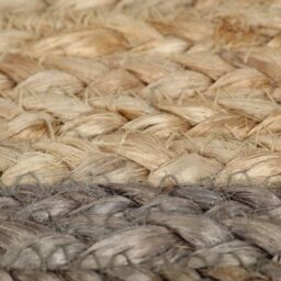 Berkfield Home Handmade Rug Jute with Grey Border 90 cm - Size: 100 cm diameter - thumbnail 5