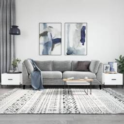 Berkfield Home Decorative Coffee Tables 2 pcs White 50x50x40 cm Engineered Wood - Size: 50 x 50 x 40 cm - thumbnail 2