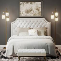 Costway 3-Light Floor Lamp Farmhouse 173CM Standing Tree Lamp w/ Foot Switch in Gold - thumbnail 5