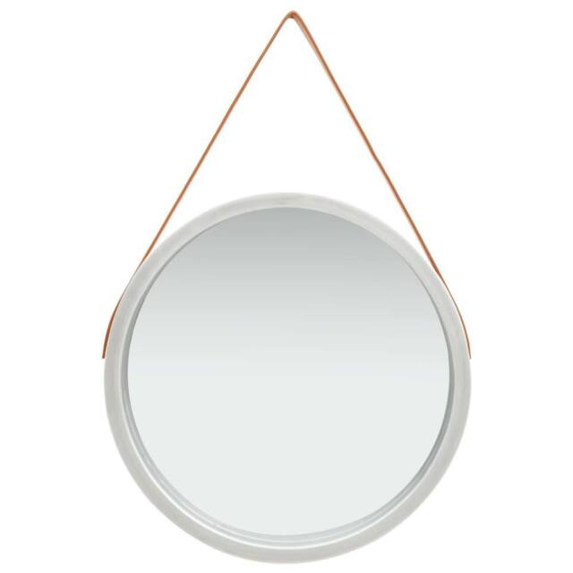 Berkfield Home Wall Mirror with Strap 60 cm Silver - image 1