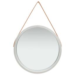 Berkfield Home Wall Mirror with Strap 60 cm Silver - thumbnail 1