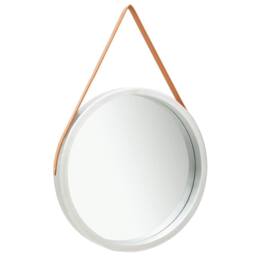 Berkfield Home Wall Mirror with Strap 60 cm Silver - thumbnail 2