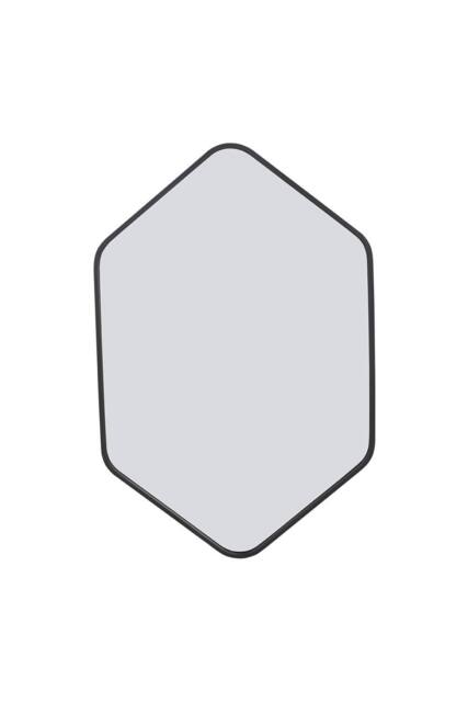 Living and Home Aluminium Alloy Framed HD Float Glass Bathroom Mirror in Black - image 1