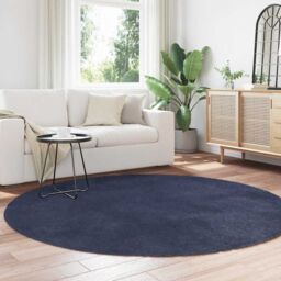 Berkfield Home Shaggy Rug High Pile NAVARRA Navy 200x200 cm Polyester in Blue - Size: Medium - thumbnail 3