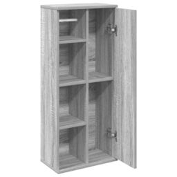 Berkfield Home Bathroom Cabinet with Roll Holder Grey Sonoma 39x22x90 cm - Size: 39 x 22 x 90 cm - thumbnail 5