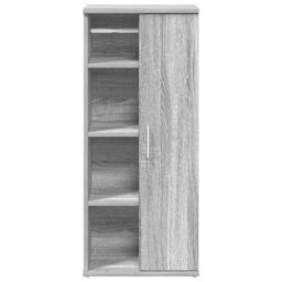 Berkfield Home Bathroom Cabinet with Roll Holder Grey Sonoma 39x22x90 cm - Size: 39 x 22 x 90 cm - thumbnail 4