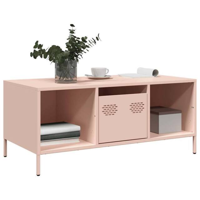 Berkfield Home Sturdy Coffee Table Pink 101.5x50x43.5 cm Cold-rolled Steel - image 1