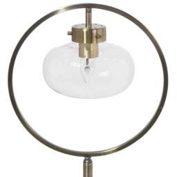 Wyld and Coco Brass Floor Lamp 165cm Gold Open Geometric Metal Shade Naked Bulb - thumbnail 5
