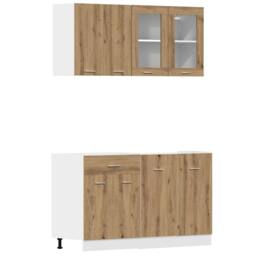 Berkfield Home 4 Piece Kitchen Cabinet Set Lyon Artisan Oak Engineered Wood in Brown - thumbnail 2