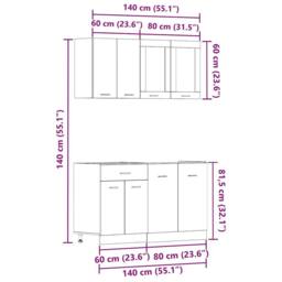 Berkfield Home 4 Piece Kitchen Cabinet Set Lyon Artisan Oak Engineered Wood in Brown - thumbnail 9