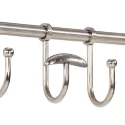 Berkfield Home Luggage Rack with Coat Hangers & Mirror Wall Mounted Aluminium in Silver - thumbnail 5