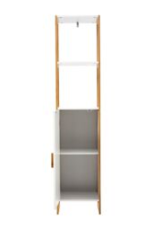 Living and Home 4-Tier Single-door Tall Bathroom Storage Cabinet in White - thumbnail 6