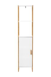 Living and Home 4-Tier Single-door Tall Bathroom Storage Cabinet in White - thumbnail 3