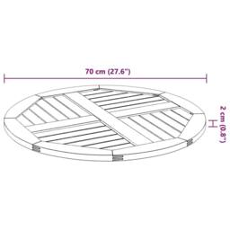 Berkfield Home Table Top √ò70x2 cm Round Solid Wood Acacia in Brown - Size: 70x2 cm - thumbnail 8